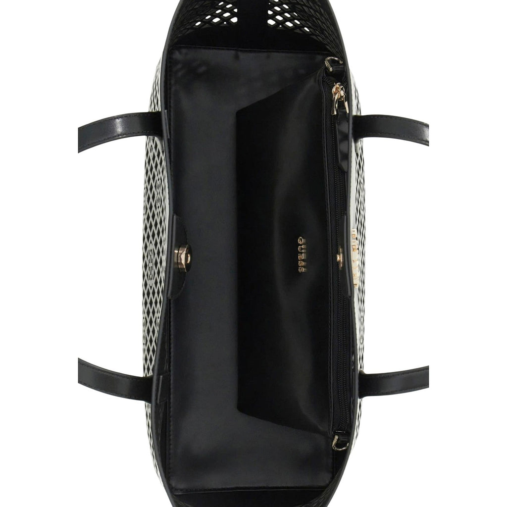 Guess Borsa Donna Nero 38x30x14 In Poliuretano Con Pochette Interna