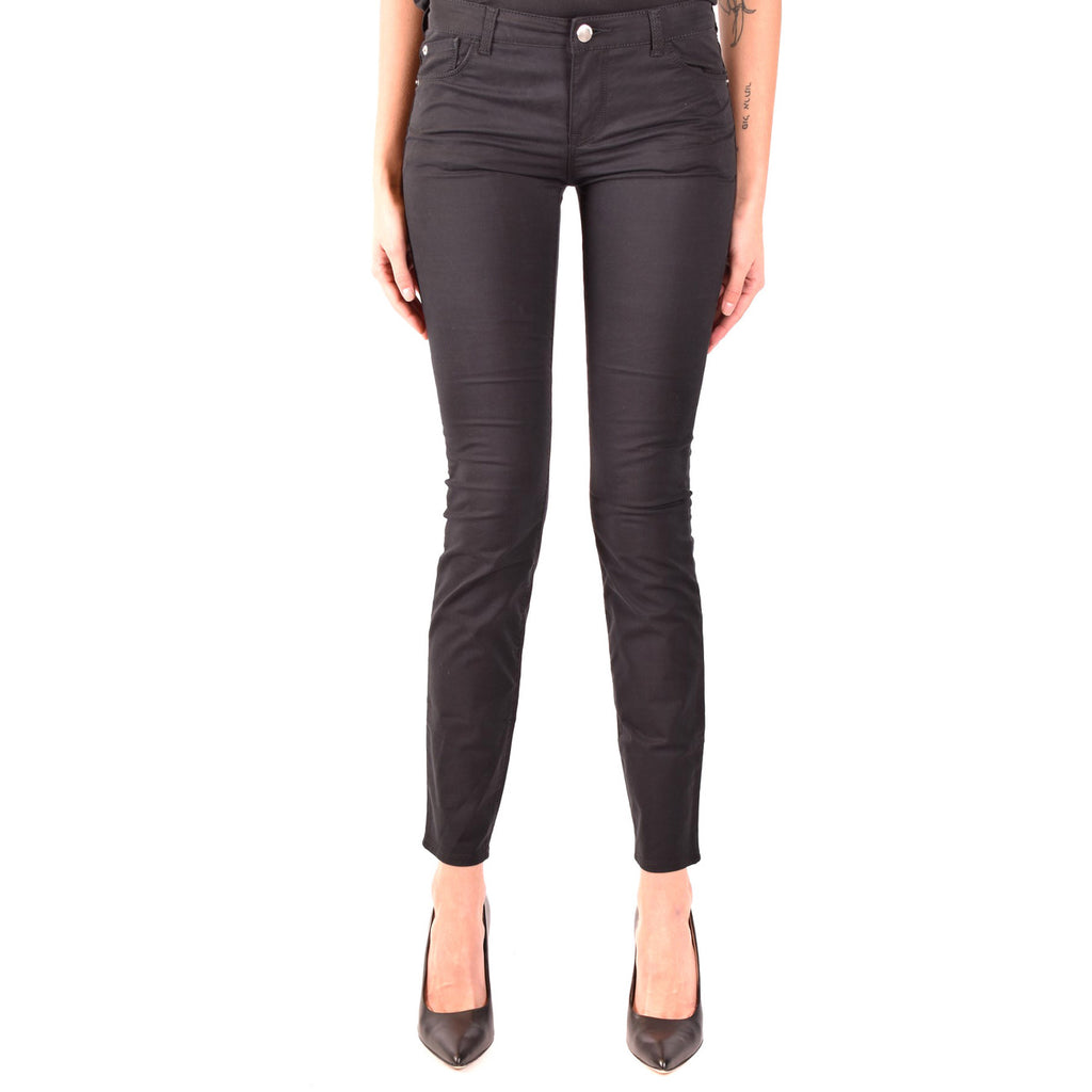 Emporio Armani Jeans Donna Nero Con Chiusura Zip E Bottone Primavera