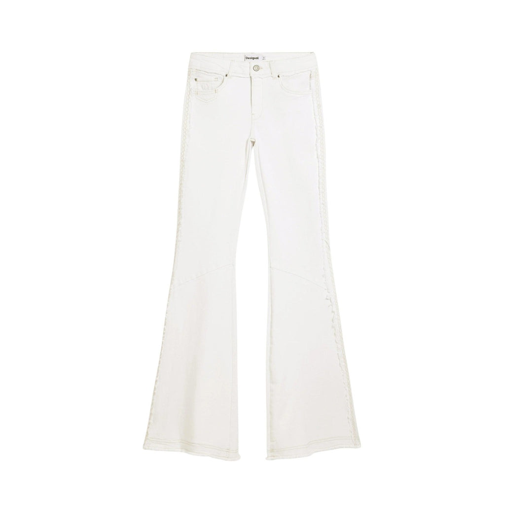 Jeans Donna Desigual Beige Primavera Estate 98 Cotone 2 Elastan