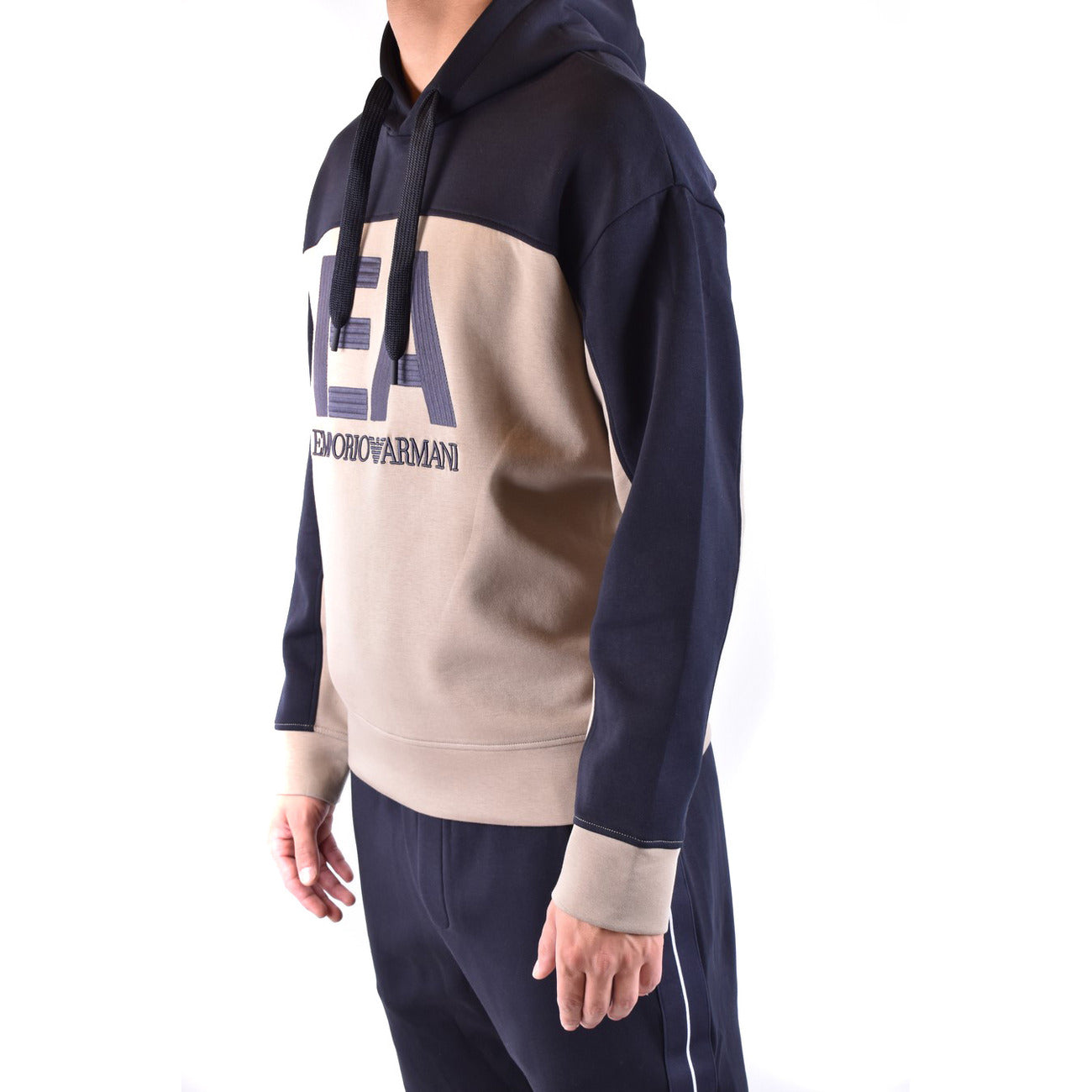 Emporio Armani Felpa Uomo Cappuccio Stampa Multicolore Autunno Inverno Cotone