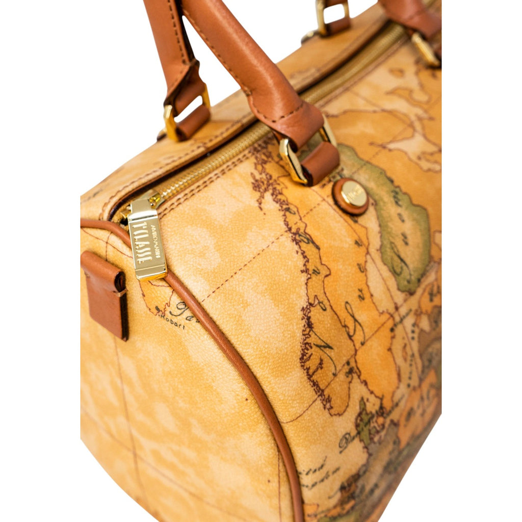 Alviero Martini Prima Classe Borsa Donna Beige Pelle Con Zip Tracolla W30 H25 L17 Made In Italy