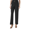 Guess Pantaloni Donna Structured Crepe G Belt Neri Eleganti Primavera Estate