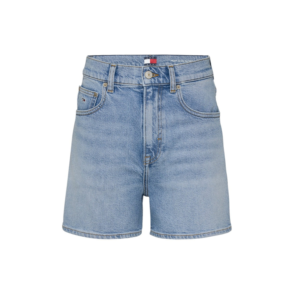 Tommy Hilfiger Jeans Shorts Donna Blu Con Zip E Bottone Vita Alta