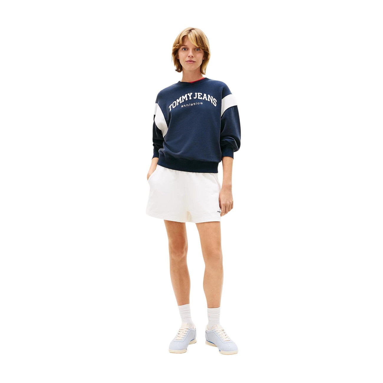 Tommy Hilfiger Jeans Shorts Donna Beige Cotone Organico Primavera Estate