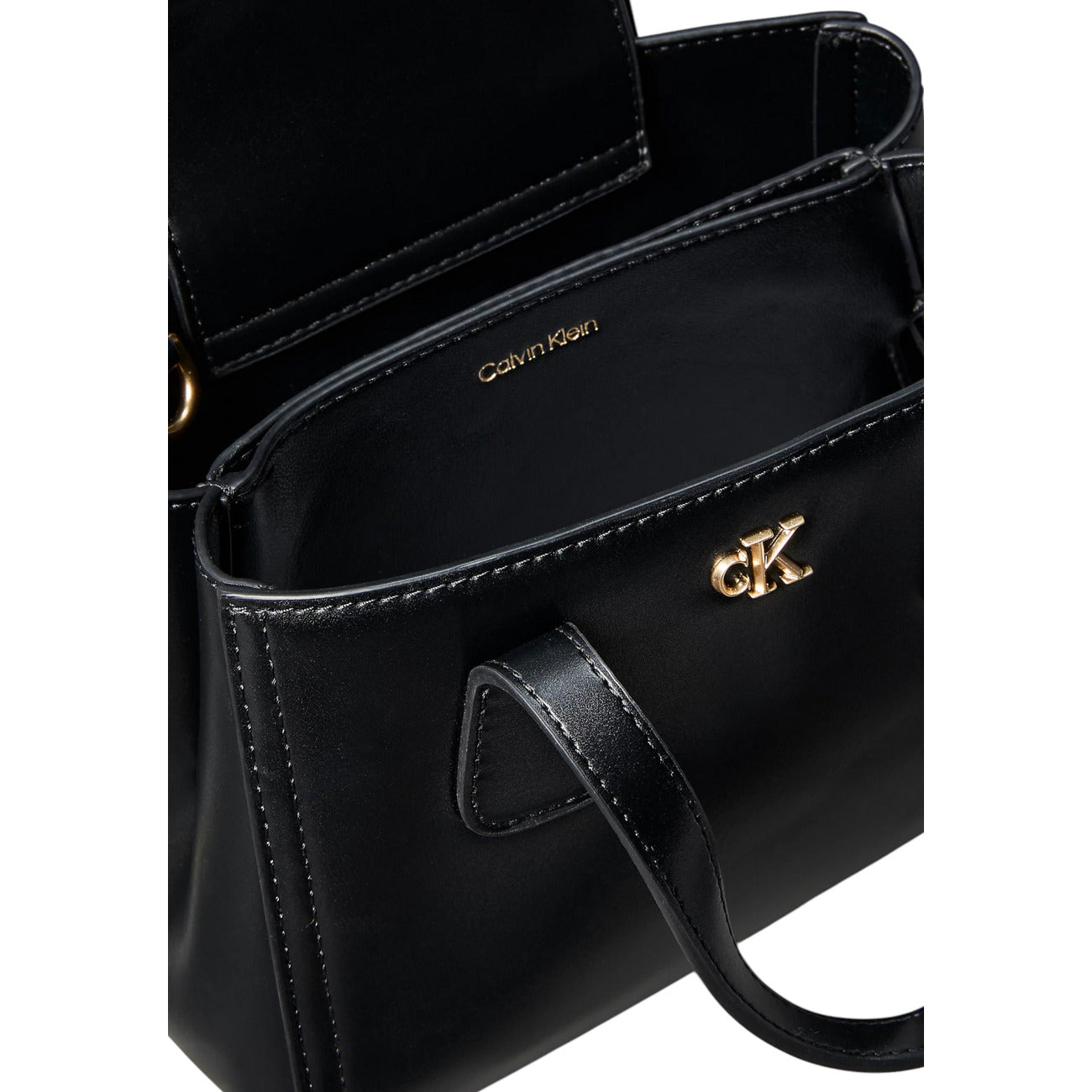 Calvin Klein Borsa Donna Mini Tote Crossbody Nera In Pelle Sintetica Con Zip Tasca Interna 20x14x7 cm