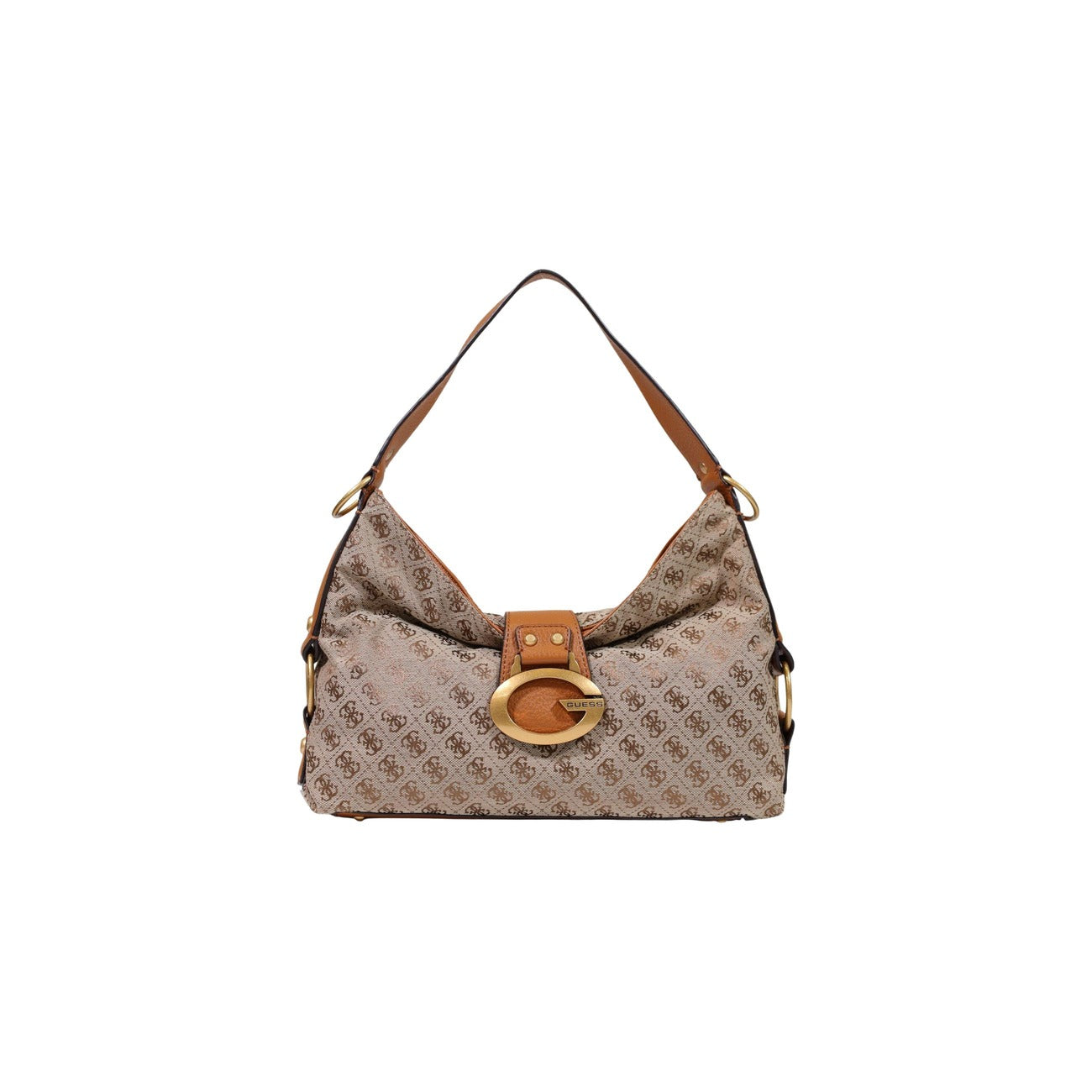Guess Borsa Donna Camden Shoulder Bag In Pelle Marrone Con Zip