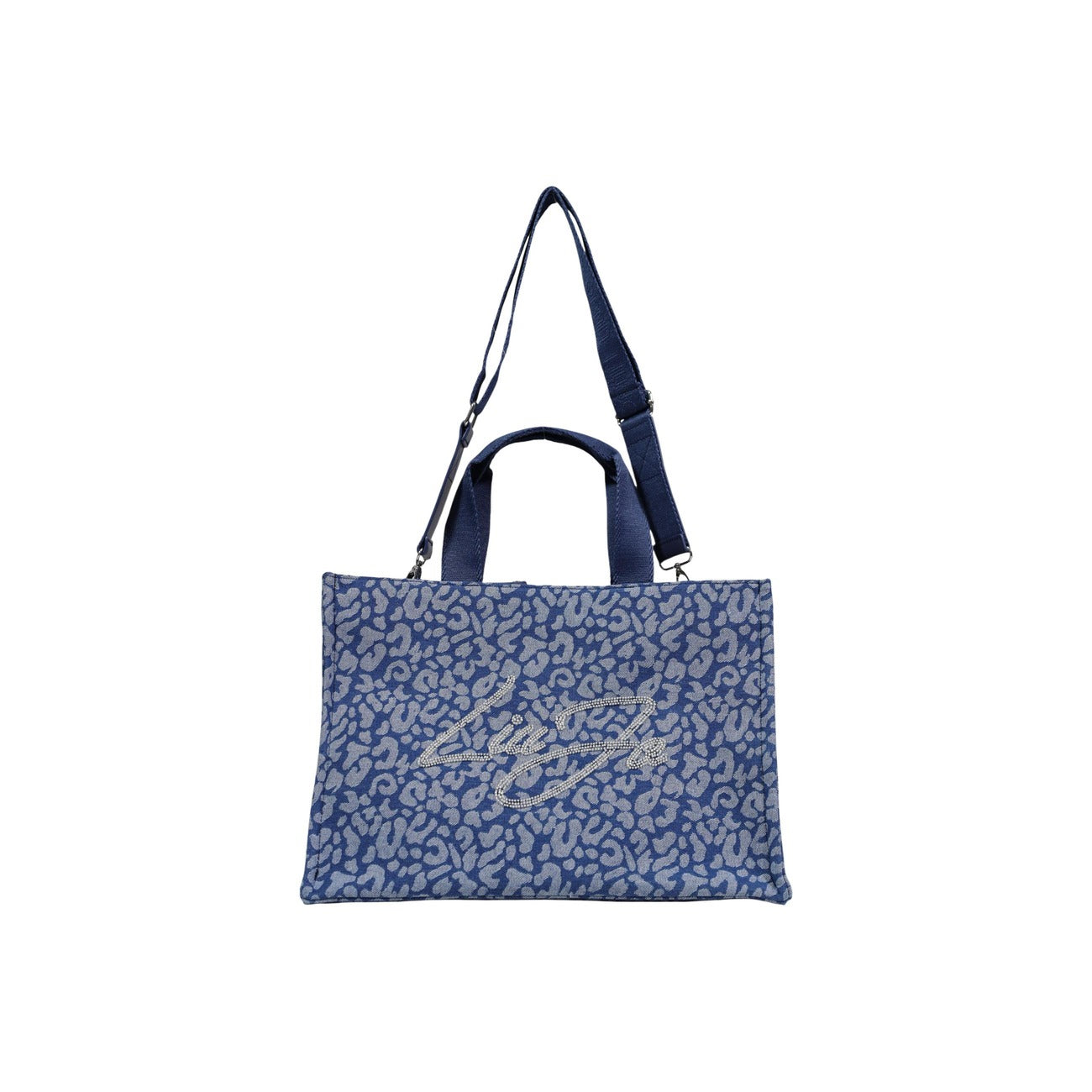 Liu Jo Borsa A Mano Donna Blu Leopardo 32x16x16 Cm Primavera Estate