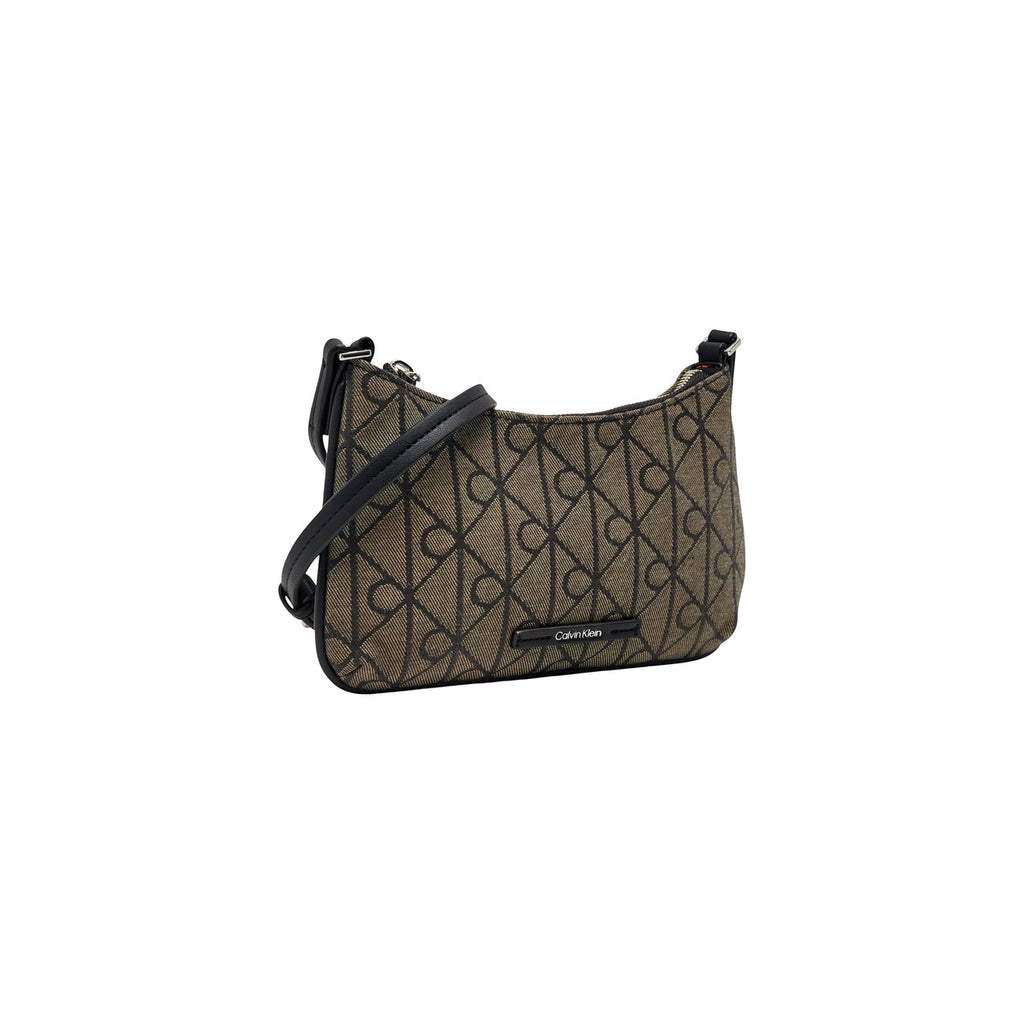 Calvin Klein Borsa Donna Mini Nera Emblem Aop Jacquard Conv Mini Bag Tracolla Interna Tasca 23x14x5 cm