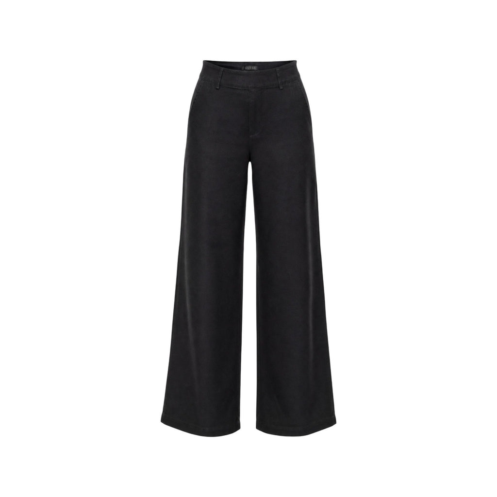Guess Pantaloni Donna Wide Leg Bastienne Nero 100 Viscosa Primavera