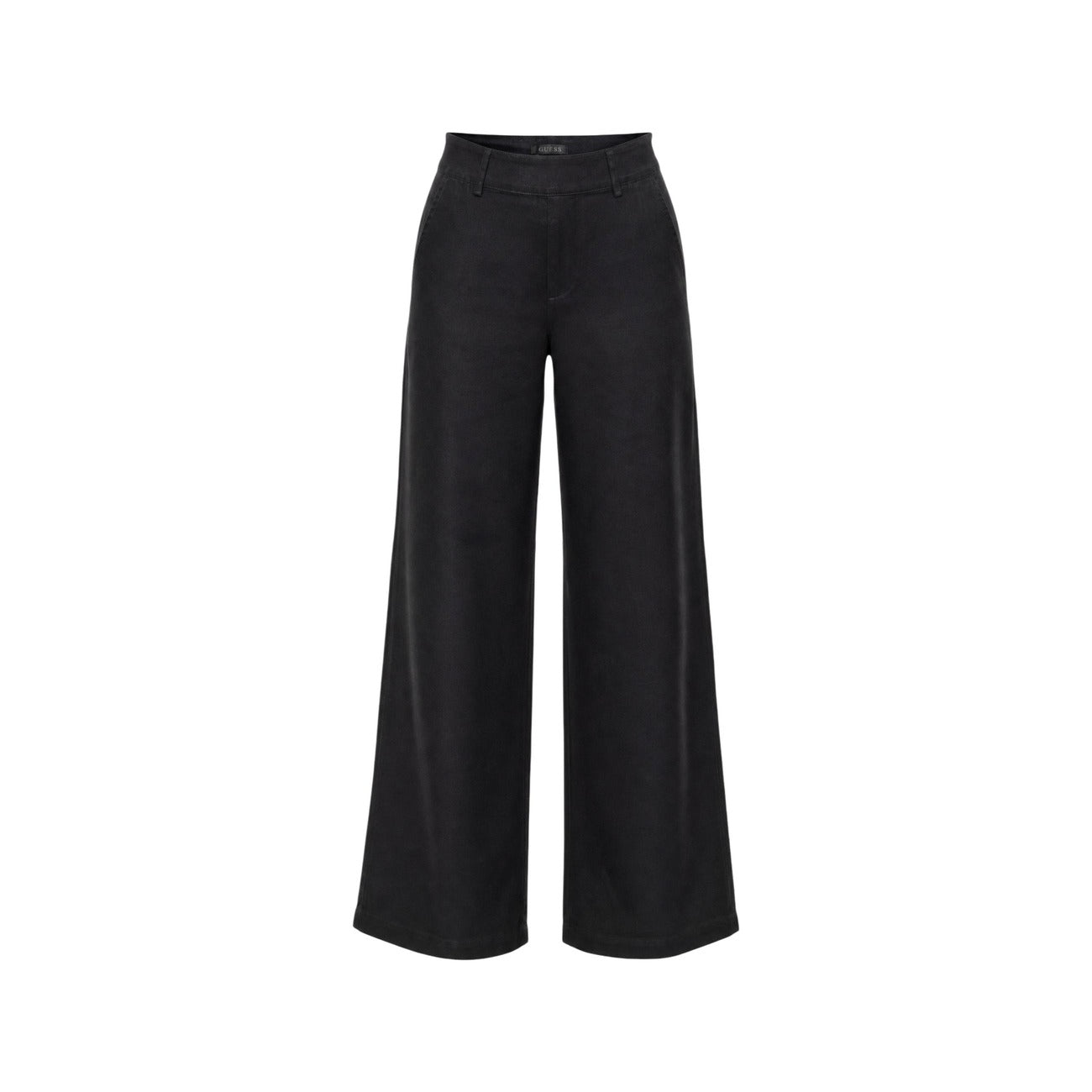 Guess Pantaloni Donna Wide Leg Bastienne Nero 100 Viscosa Primavera
