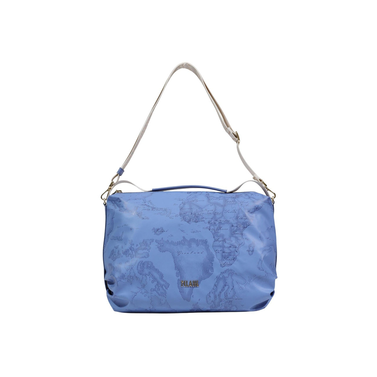 Alviero Martini Prima Classe Borsa Donna Blu Stampa A Mano Con Tracolla