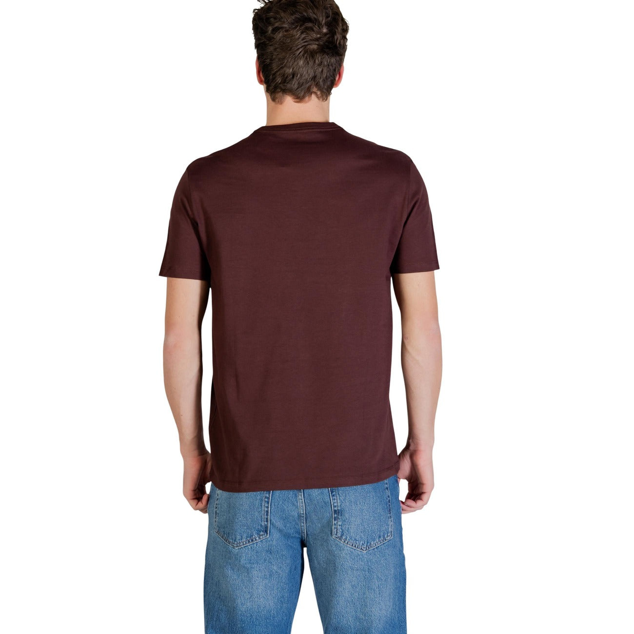 Calvin Klein Jeans T Shirt Uomo Cotone Puro Marrone Stampa