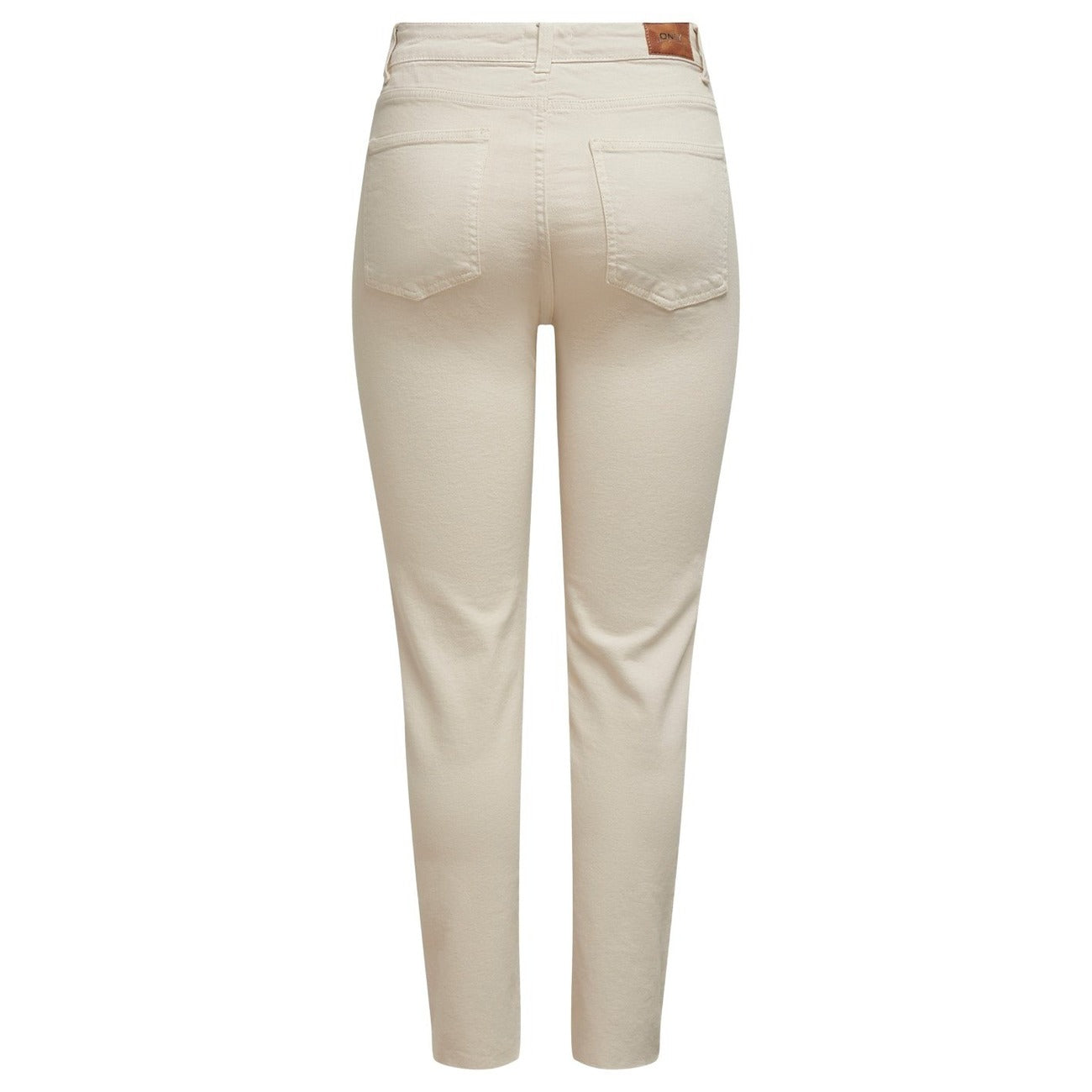 Only Jeans Donna Aderente Beige Elasticizzato Con Tasche Primavera