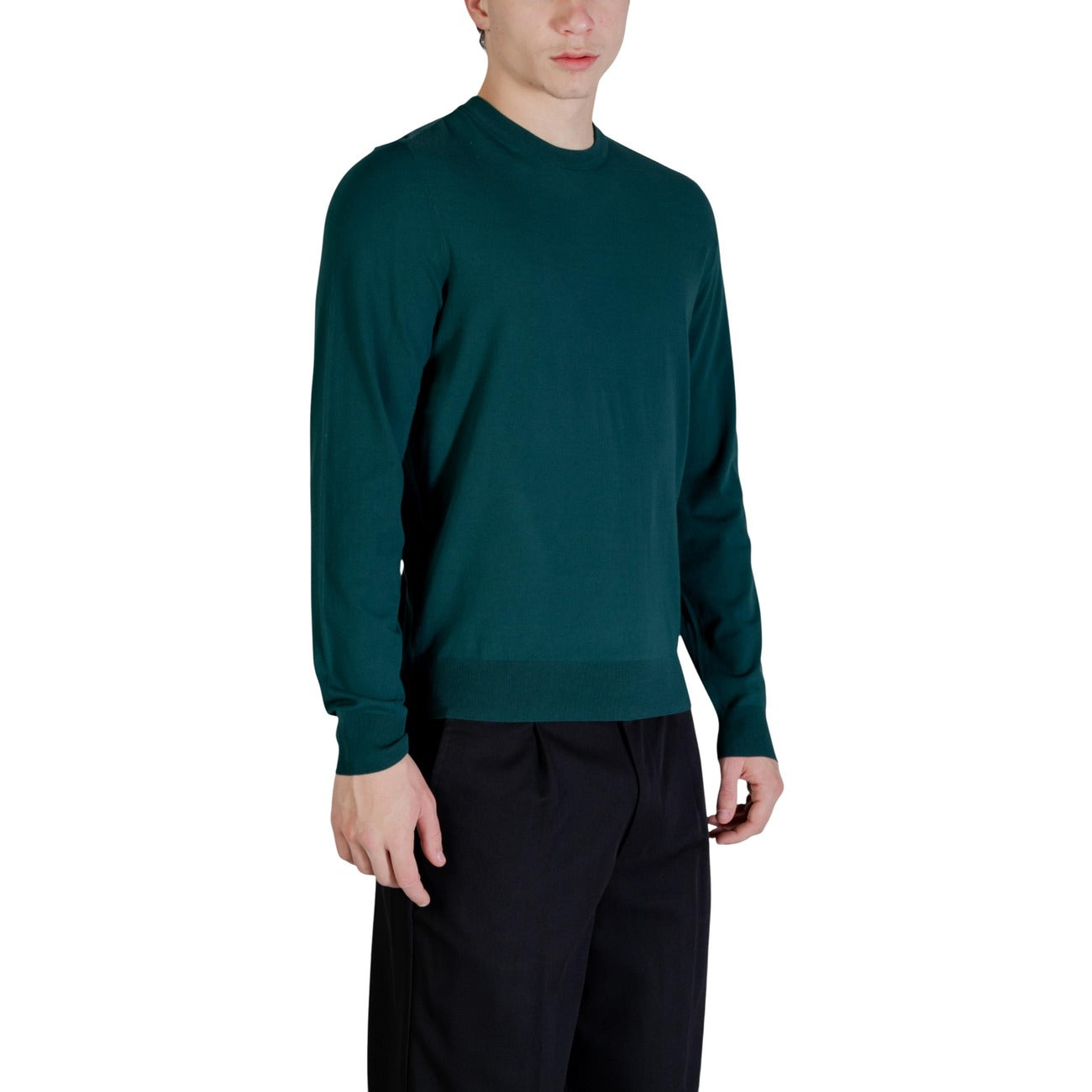 Guess Maglia Uomo Verde Maniche Lunghe Scollo Tondo Primavera Estate