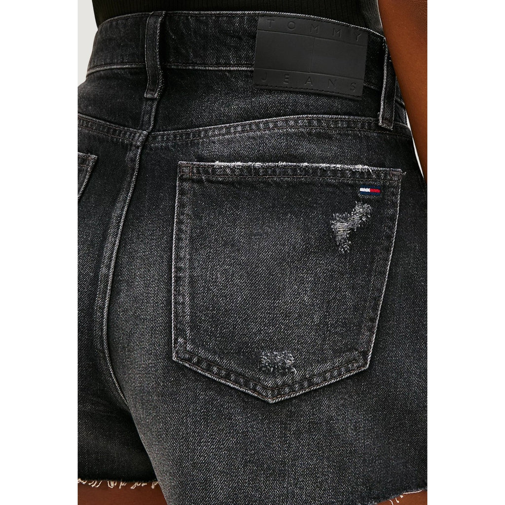 Tommy Hilfiger Jeans Shorts Donna Nero In Cotone Organico Primavera