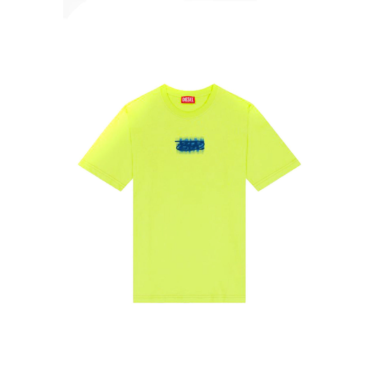 Diesel T Shirt Uomo Giallo Stampa Cotone 100 Maniche Corte Scollo Tondo