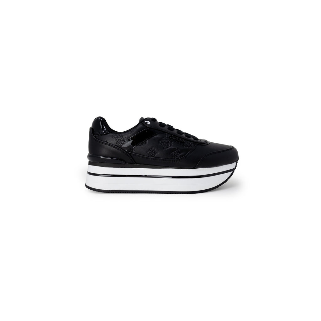 Guess Sneakers Donna Nere In Poliestere 100 Punta Tonda Primavera Estate
