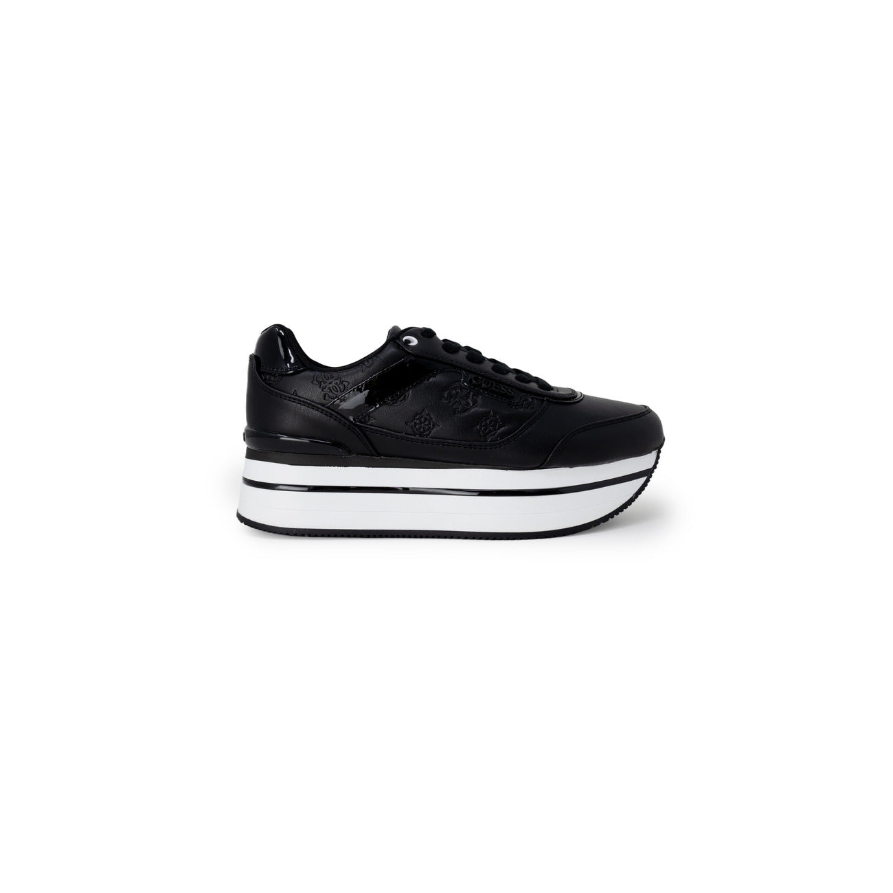 Guess Sneakers Donna Nere In Poliestere 100 Punta Tonda Primavera Estate