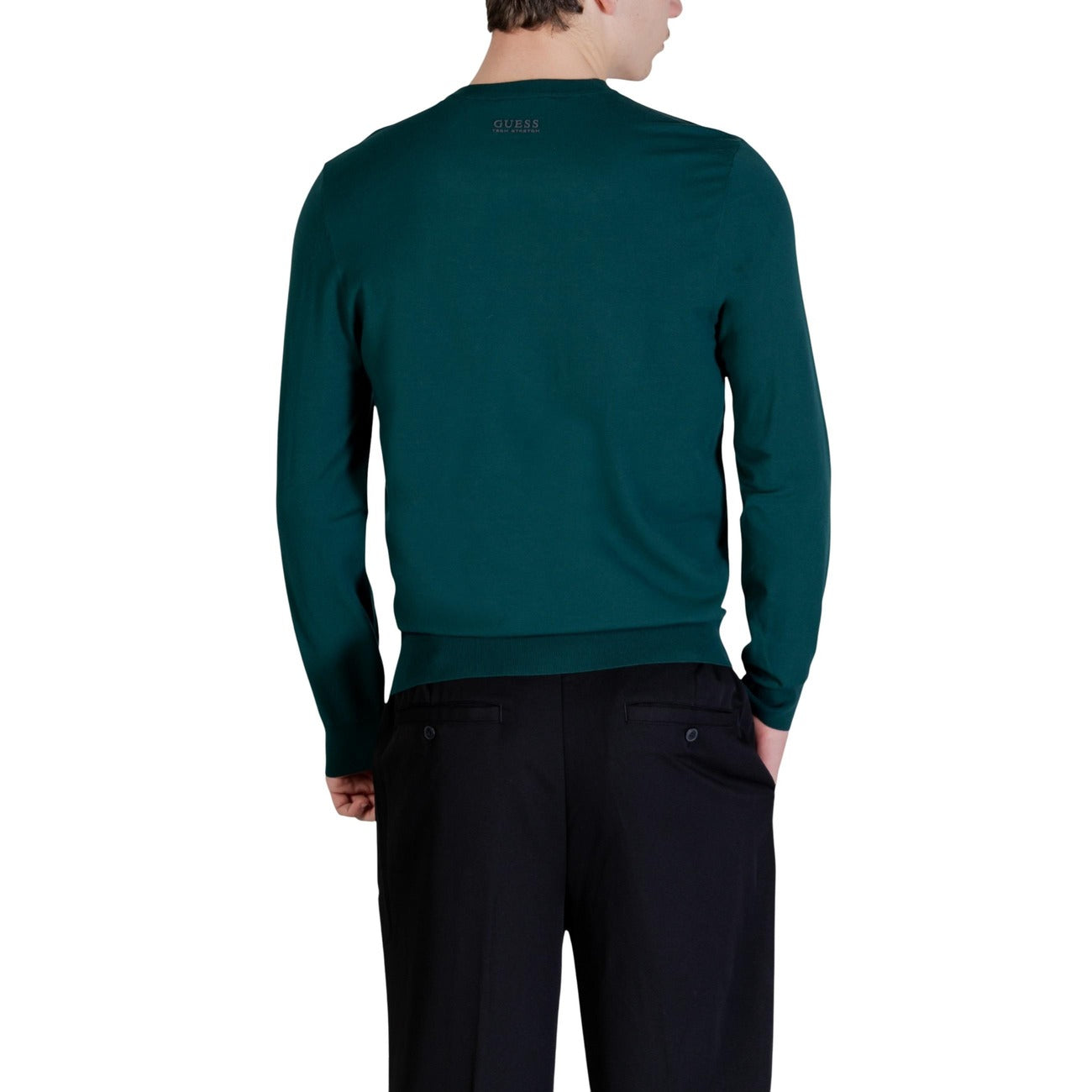 Guess Maglia Uomo Verde Maniche Lunghe Scollo Tondo Primavera Estate