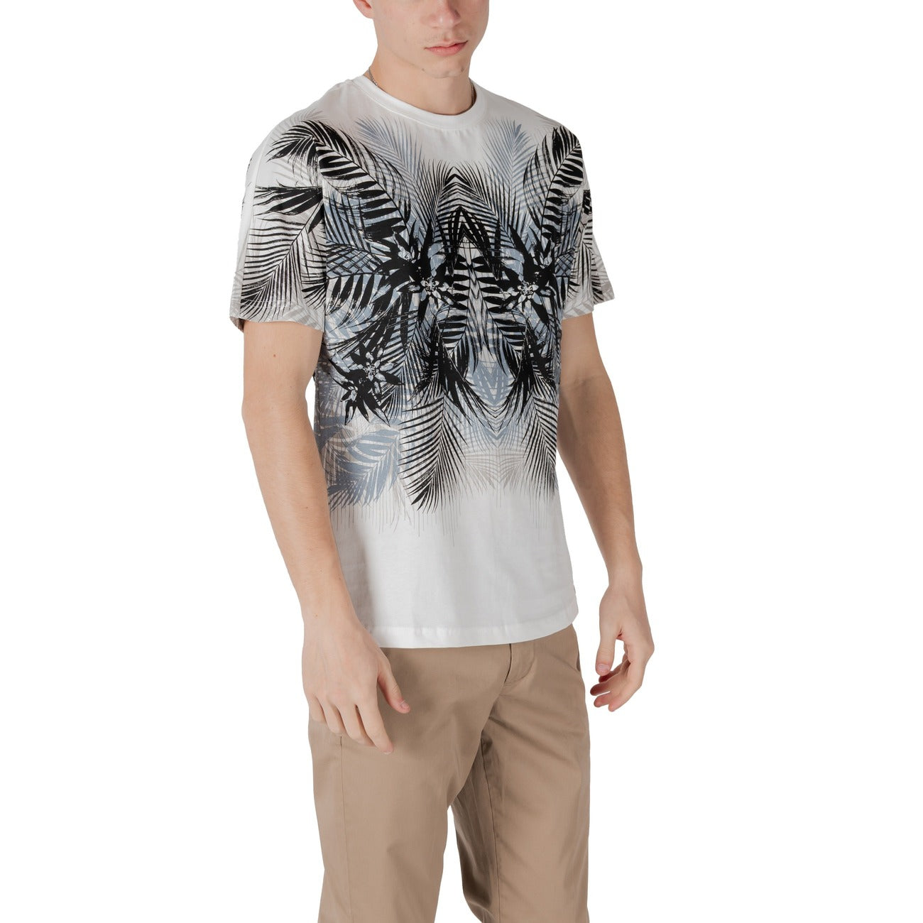 Antony Morato T Shirt Uomo Cotone Bianco Fantasia Floreale Estate