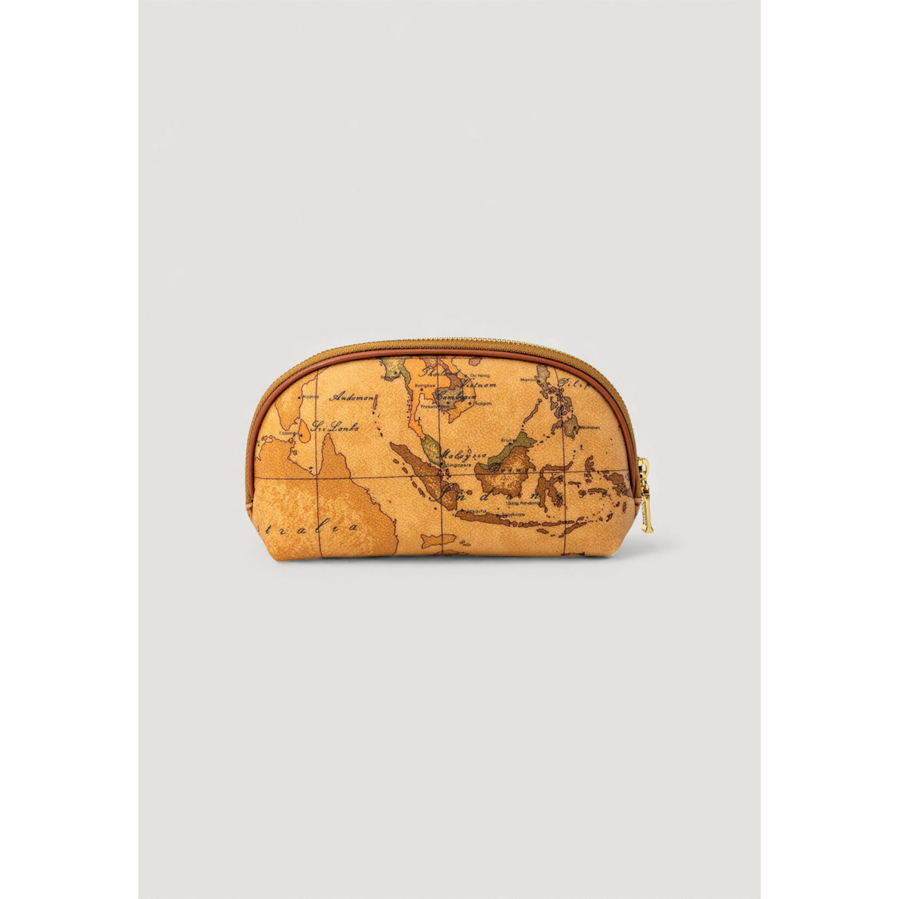 Alviero Martini Prima Classe Borsa Donna Beige Stampa Geo Con Zip Tracolla Piccola Made In Italy 17.5x10.5x4.5 Cm