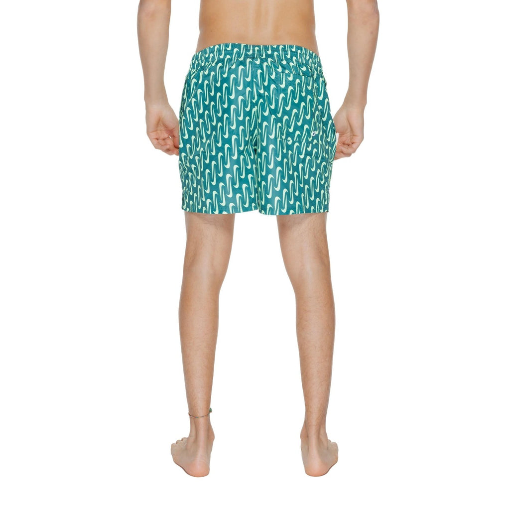 Costume Mare Uomo Nike Swim Verde Geometrico Con Lacci 100 Poliestere