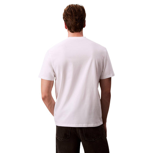 Calvin Klein Jeans T Shirt Uomo Cotone Bianco Stampa Girocollo