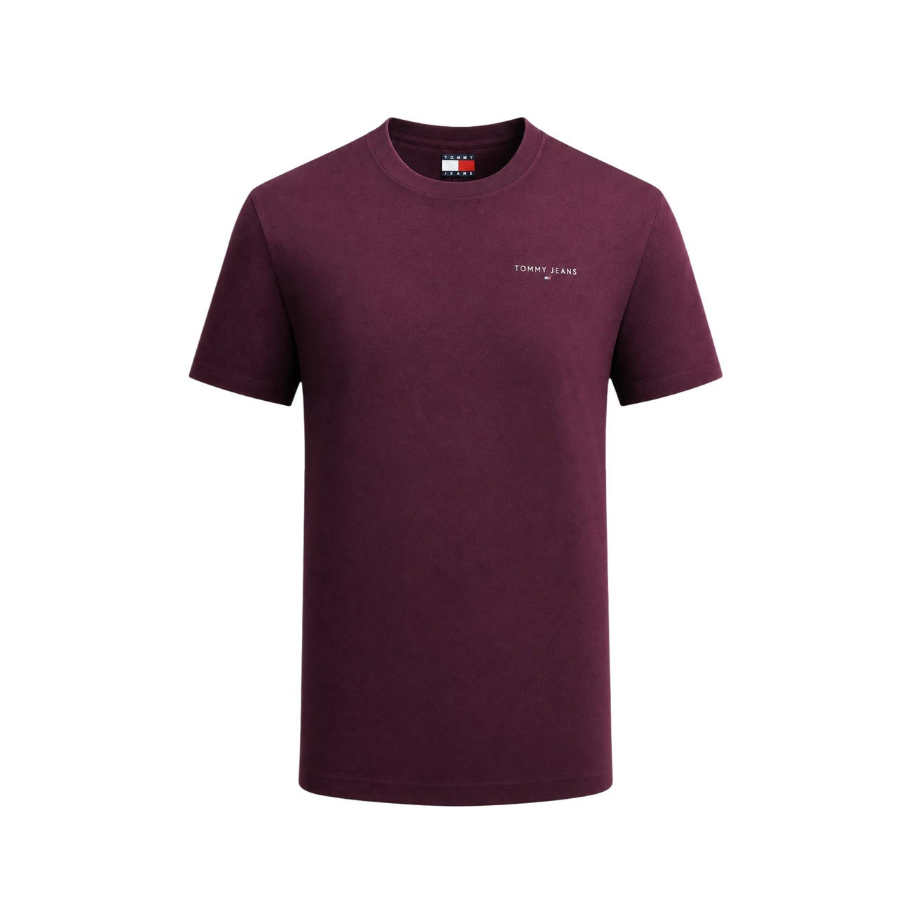 Tommy Hilfiger Jeans T Shirt Uomo Slim Bordeaux Cotone Organico