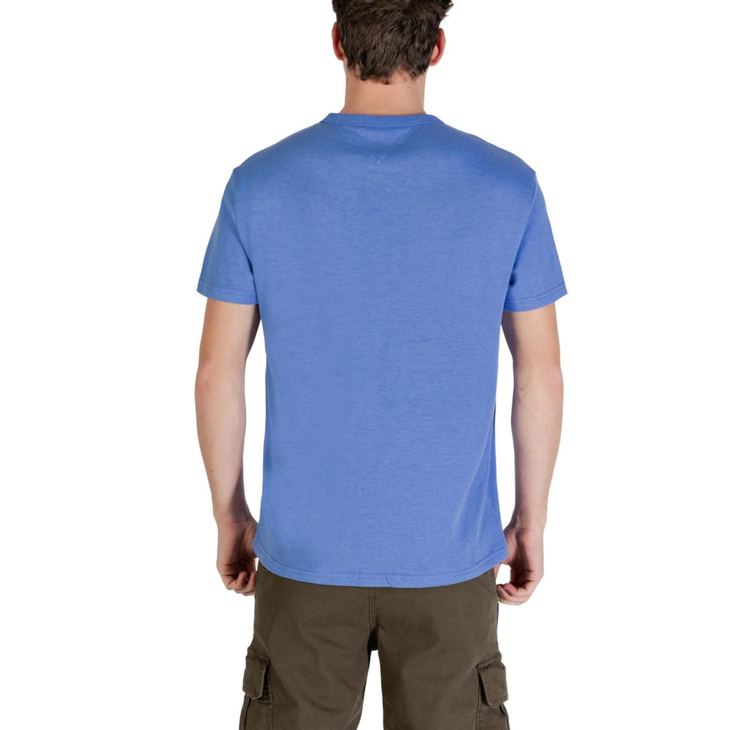 Tommy Hilfiger Jeans T Shirt Uomo Azzurro Cotone Organico Maniche Corte