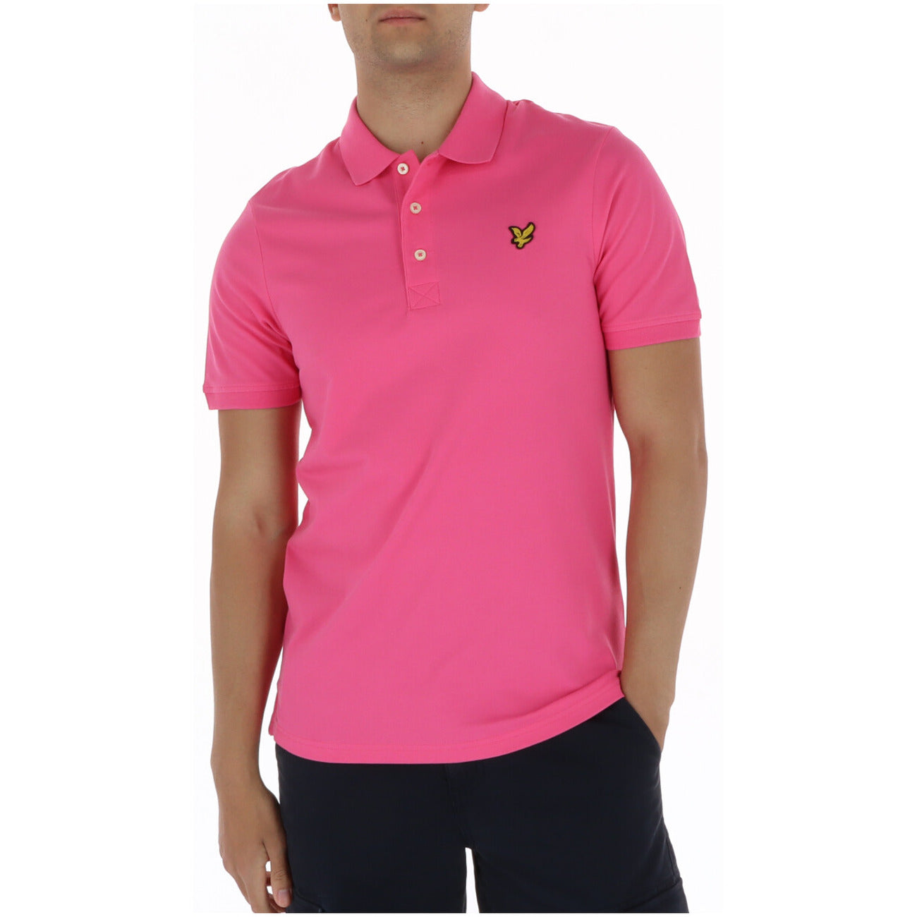 Lyle E Scott Polo Uomo Rosa Cotone Elastan Maniche Corte