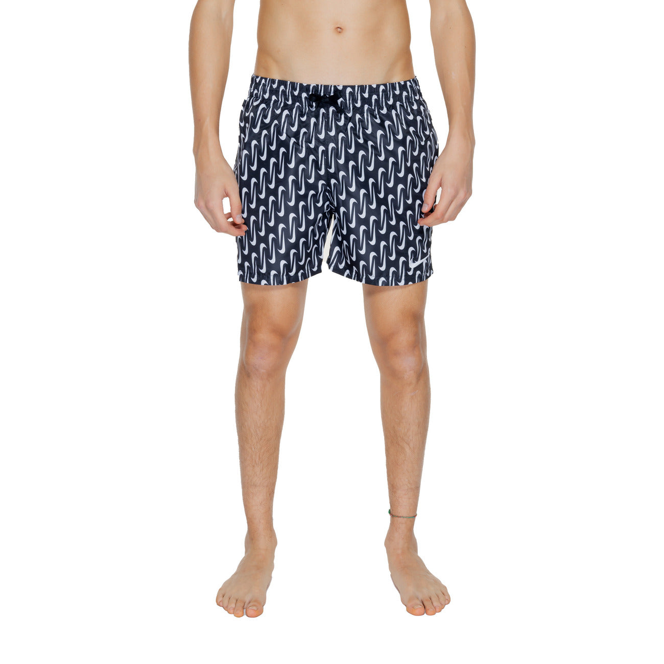 Costume Mare Uomo Nike Swim Verde Geometrico Con Lacci 100 Poliestere