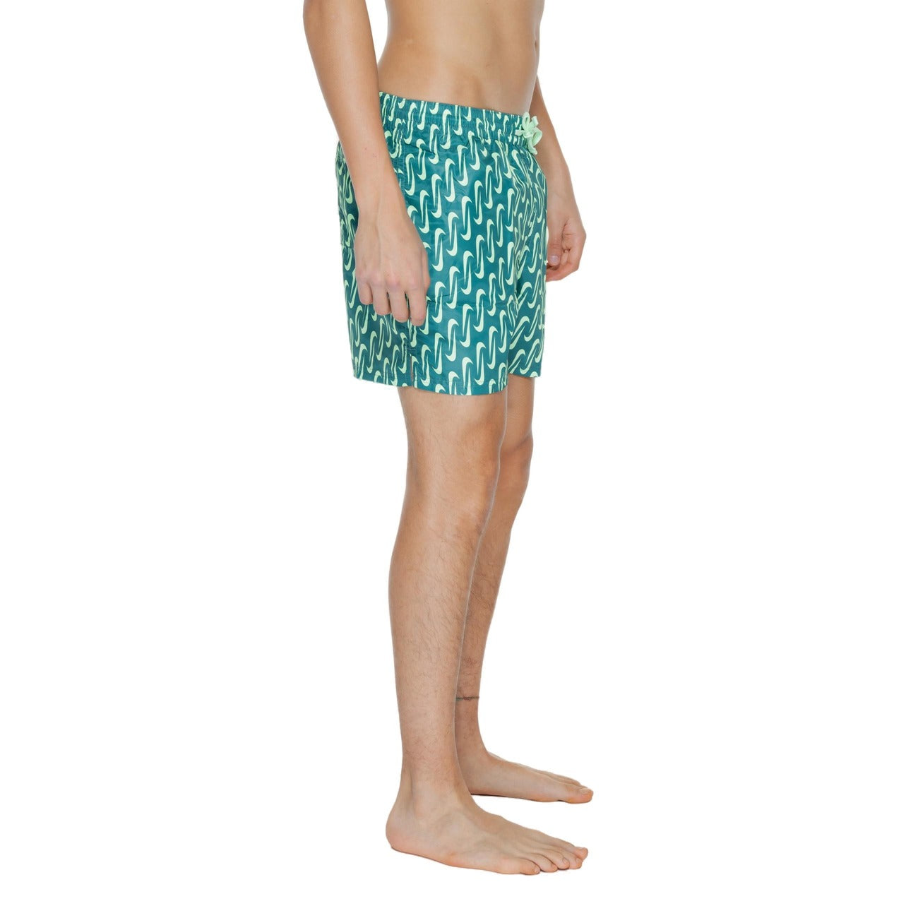 Costume Mare Uomo Nike Swim Verde Geometrico Con Lacci 100 Poliestere