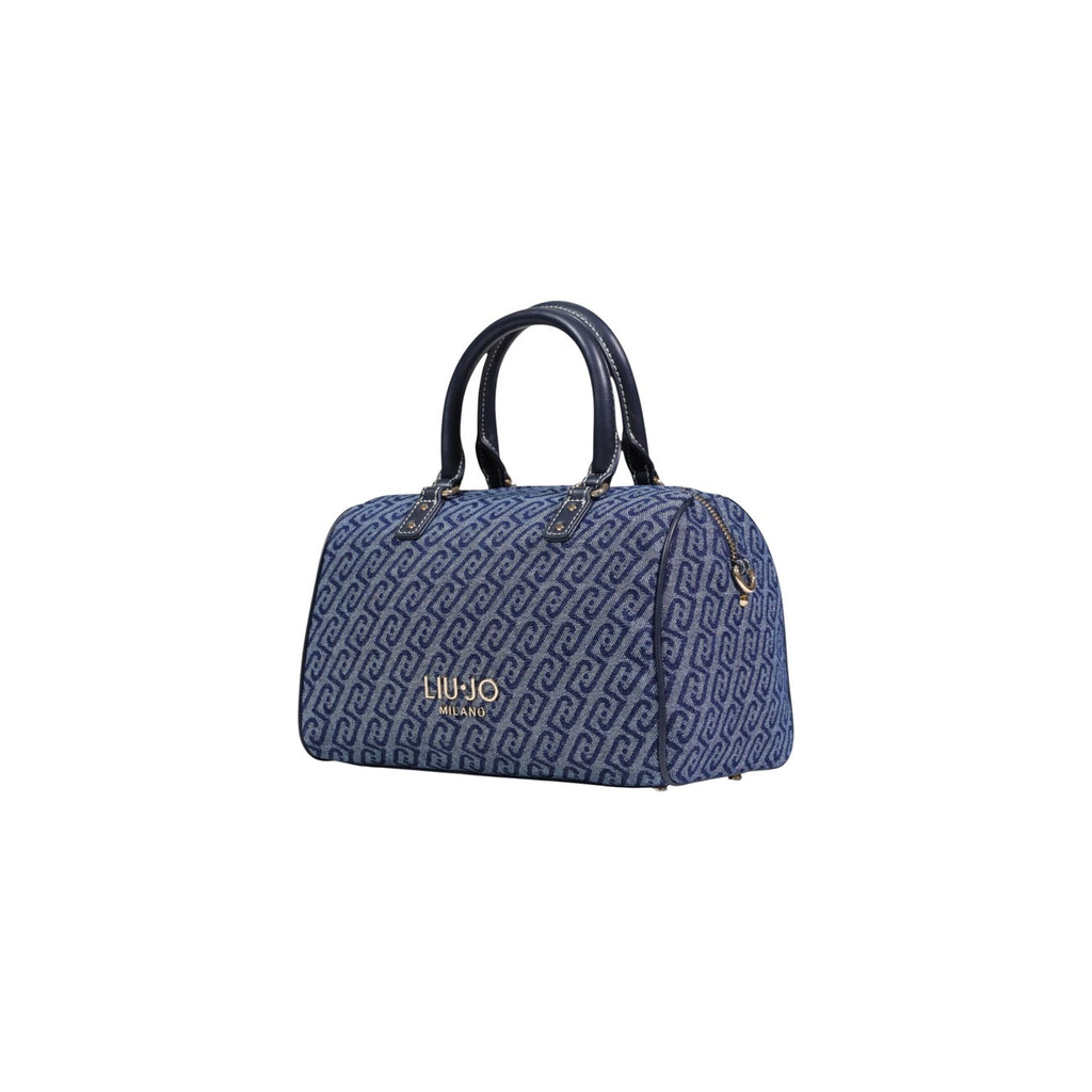 Liu Jo Borsa Donna Satchel Blu In Cotone 80 Percento Con Tracolla 33x17x15 Cm