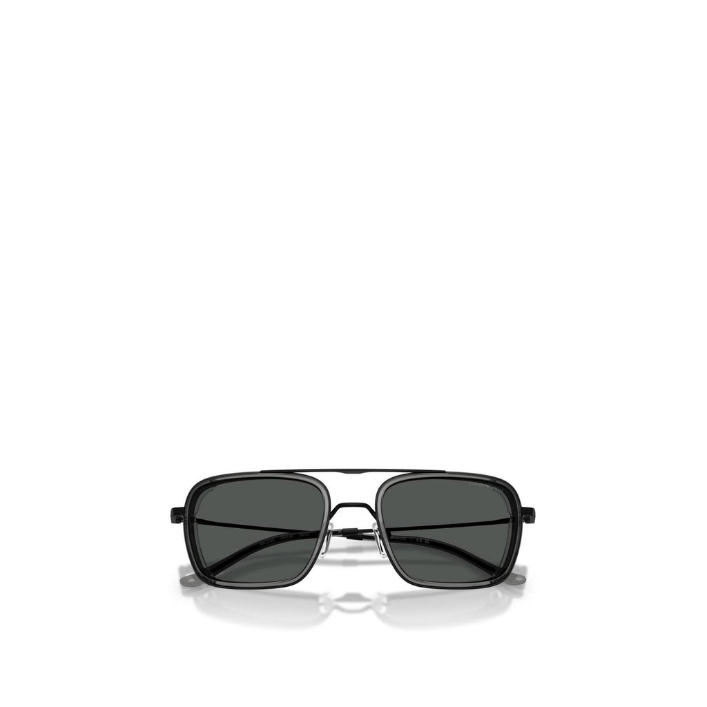 Emporio Armani Occhiali Da Sole Uomo Quadrati Metallo Neri UV