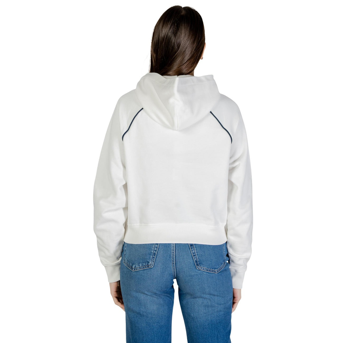 Tommy Hilfiger Jeans Felpa Donna Bianco Cappuccio Cotone Organico