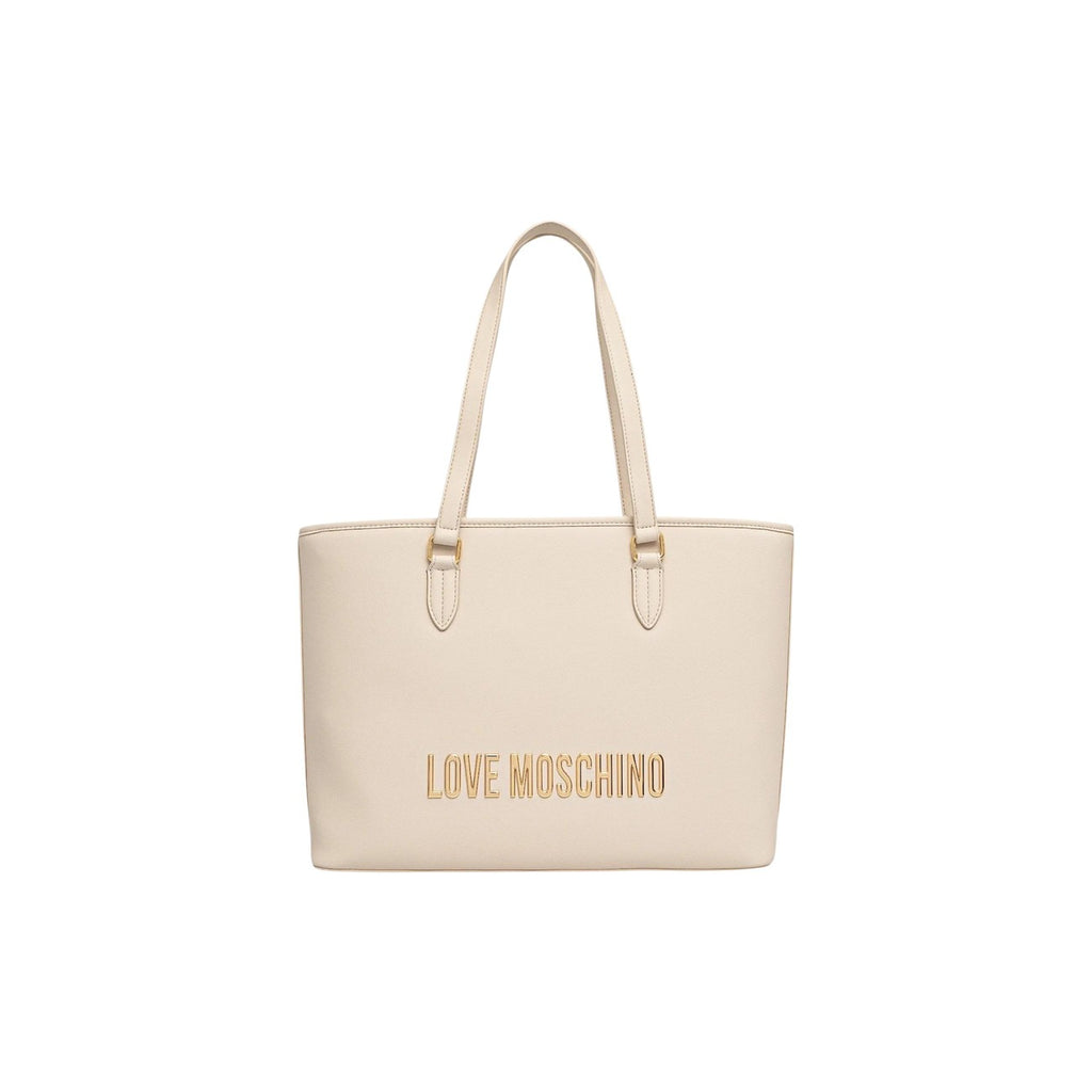 Love Moschino Borsa A Mano Donna Beige 38x28.5x13 In Poliuretano