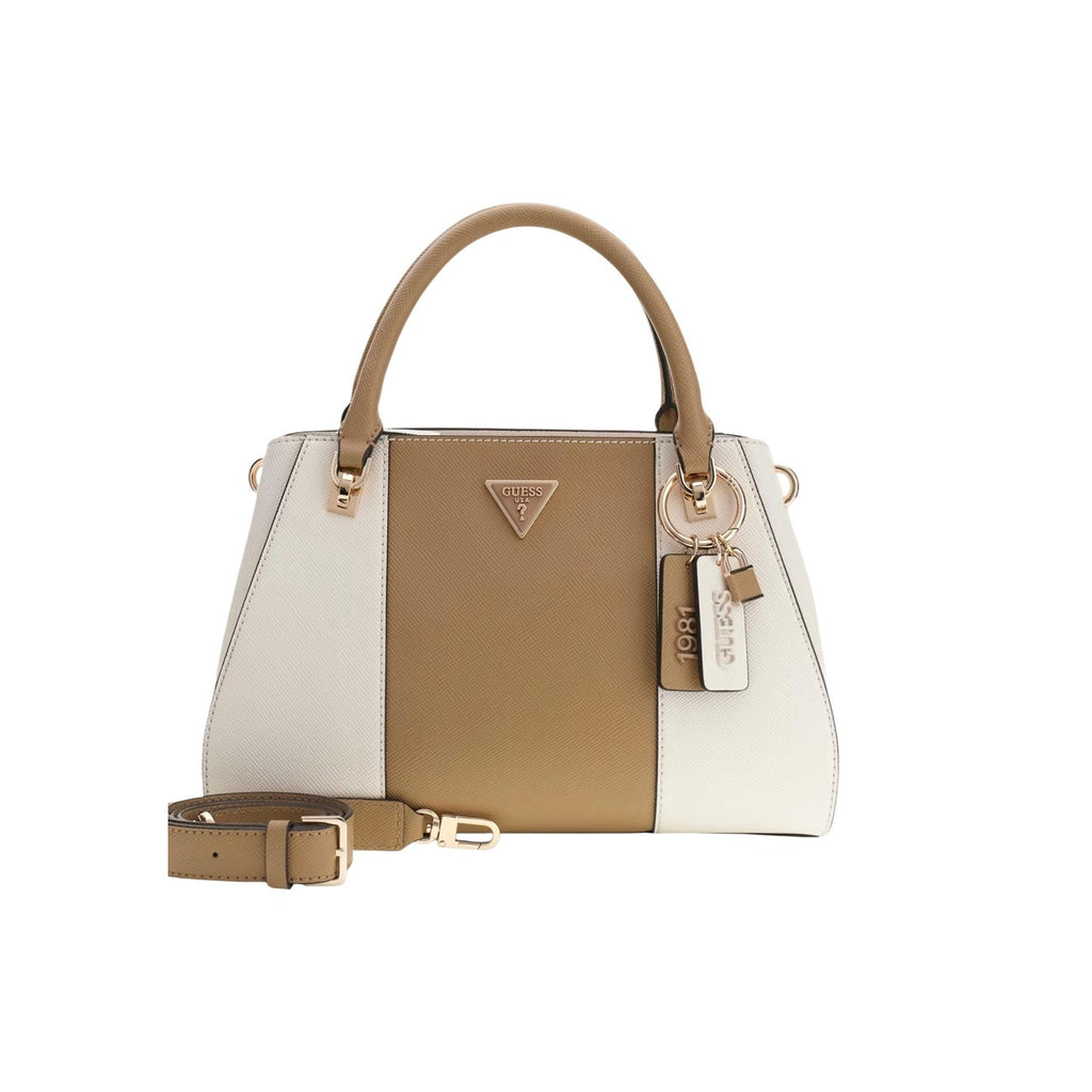 Guess Borsa Donna Noelle II Luxury Satchel Beige Con Tracolla