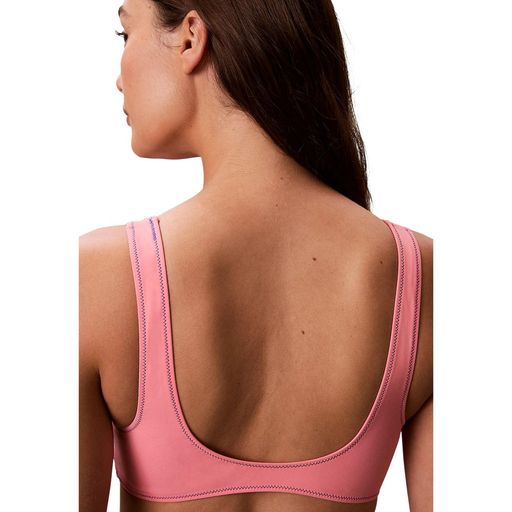 Calvin Klein Jeans Costume Bralette Donna Rosa In Nylon Elastan