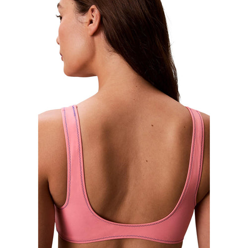 Calvin Klein Jeans Costume Bralette Donna Rosa In Nylon Elastan