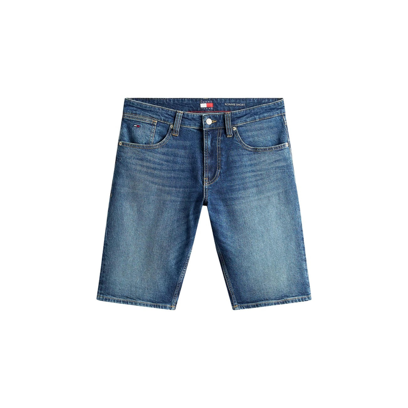 Tommy Hilfiger Jeans Bermuda Uomo Blu Chiusura Zip E Bottone Cotone