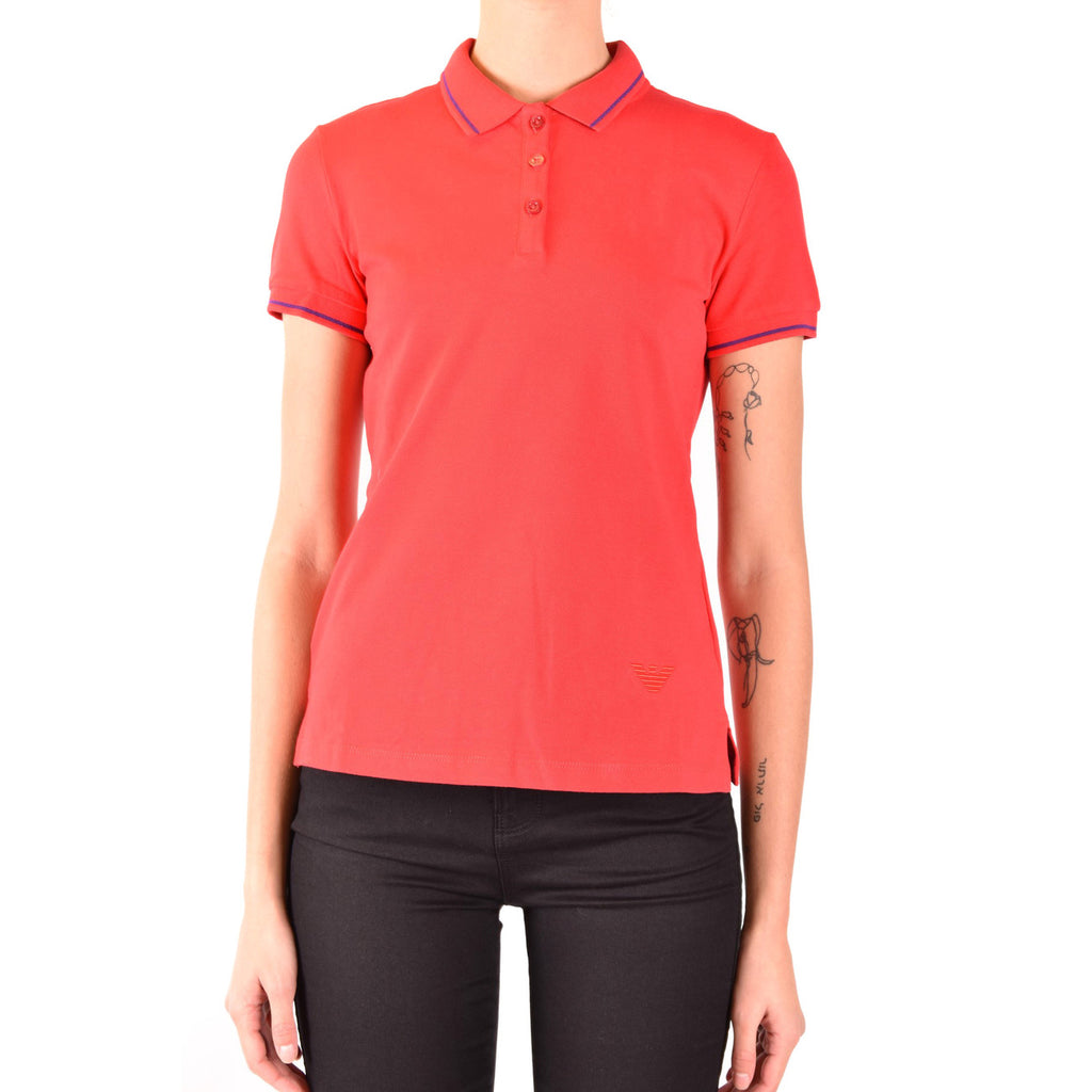 Emporio Armani Polo Donna Rosso In Cotone 100 Per Cento Maniche Corte