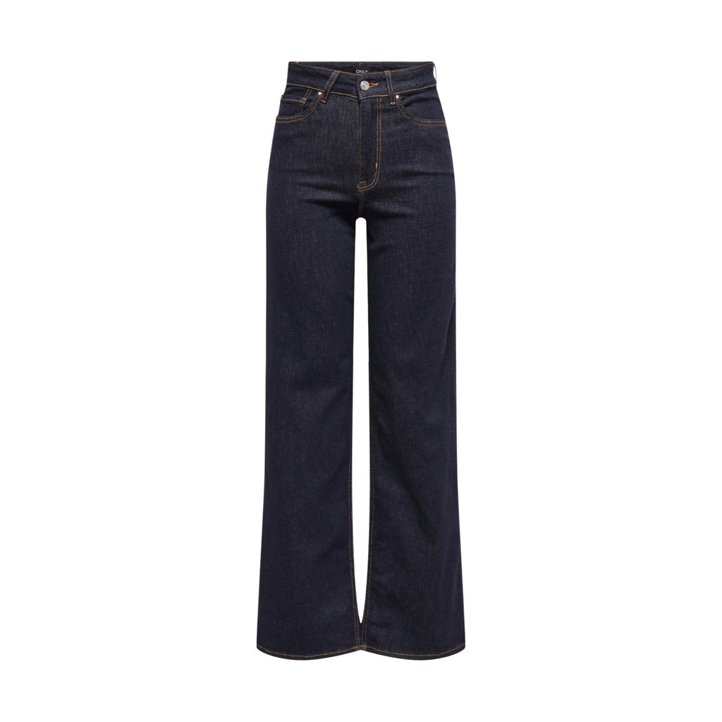 Only Jeans Donna Blu Cotone Organico Vita Media Zip Bottone