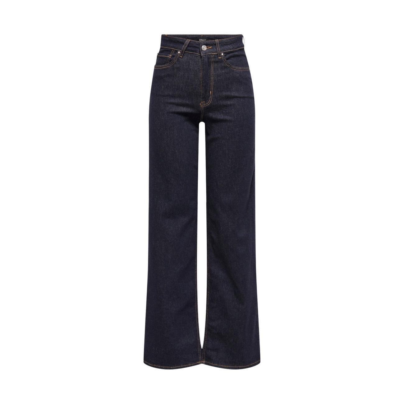 Only Jeans Donna Blu Cotone Organico Vita Media Zip Bottone