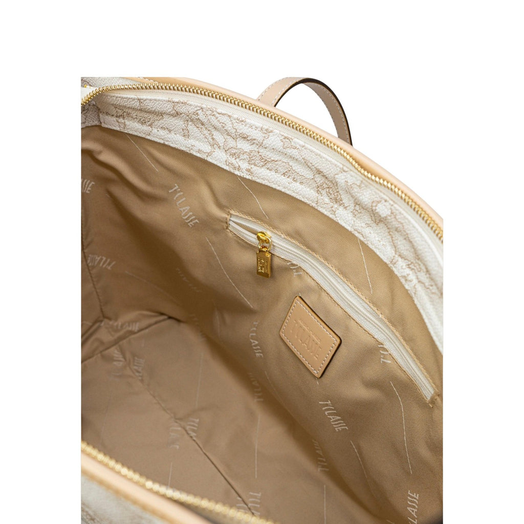 Alviero Martini Prima Classe Borsa Donna Pelle Bianco Made In Italy Tracolla Cerniera Autunno Inverno