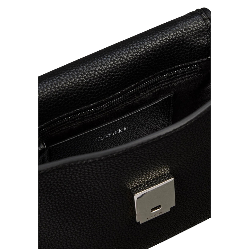 Calvin Klein Borsa Donna Nero A Mano Con Tracolla Primavera Estate Piccola Elegante Con Tasca Interna