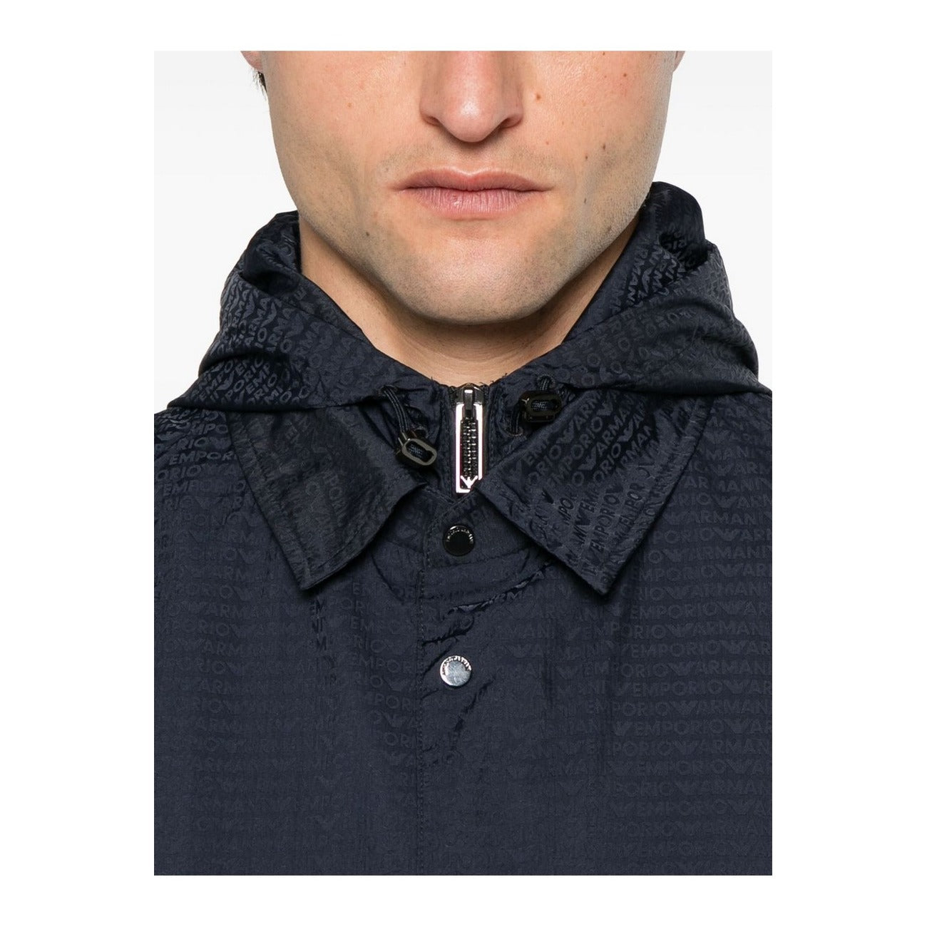 Emporio Armani Giubbotto Uomo Blu Primavera Estate Con Zip E Bottoni