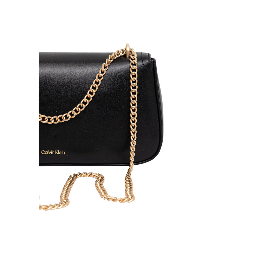 Calvin Klein Borsa Donna Nera Piccola Convertibile Con Catena Tracolla Chiusura Cerniera Tasche Interne Autunno Inverno