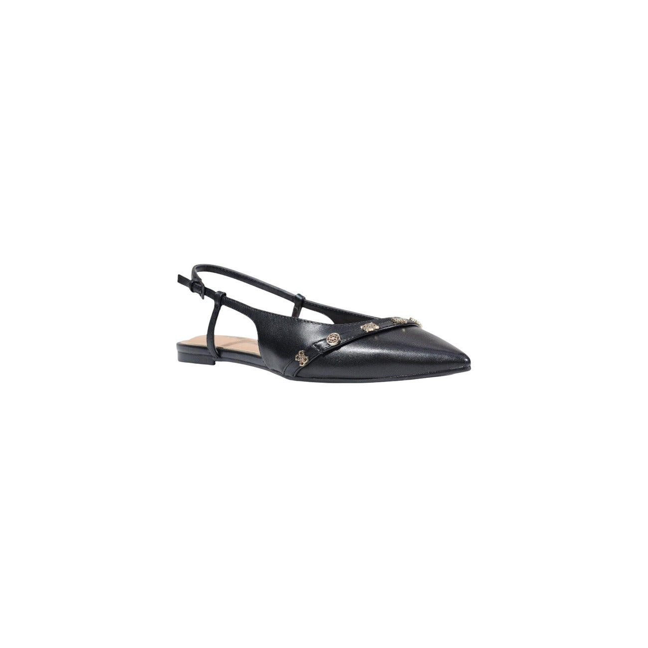 Guess Scarpe Basse Donna Nere Punta Con Fibbia Sintetiche
