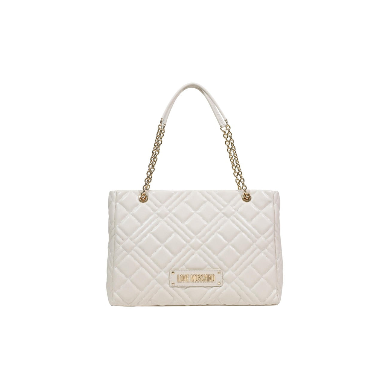 Love Moschino Borsa A Mano Donna Bianco 37x25x11 In Poliuretano