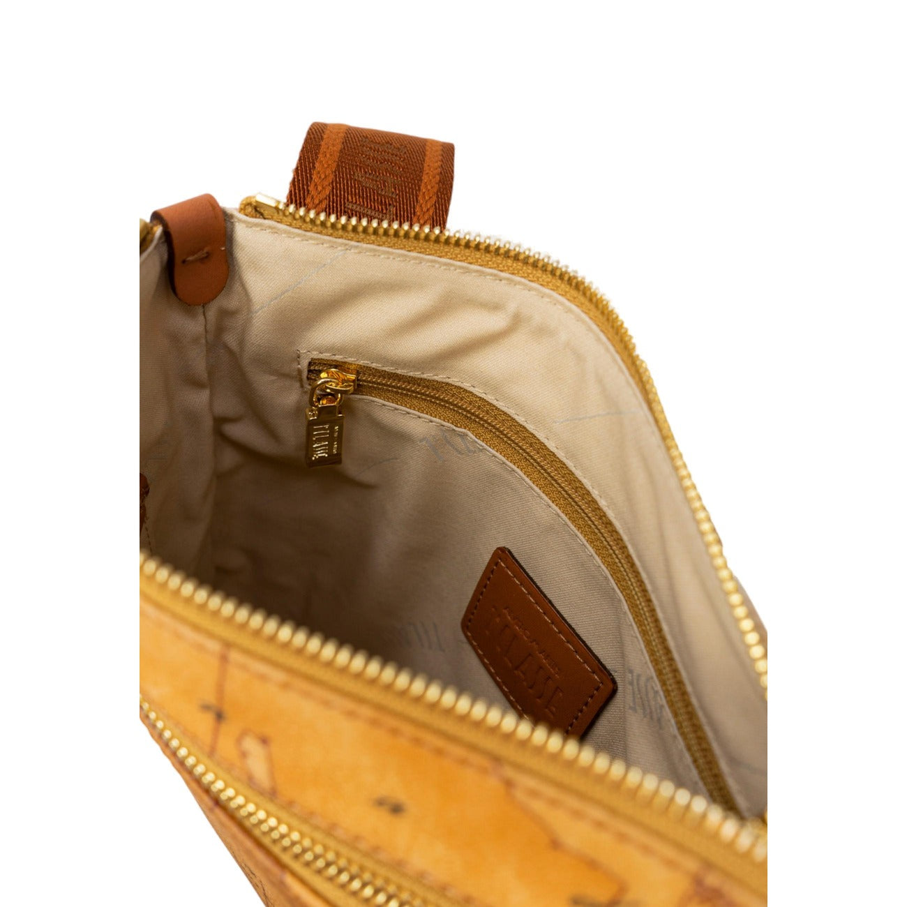 Alviero Martini Prima Classe Borsa Uomo Beige Pelle Tracolla Zip 22x25x3 Cm Made In Italy Autunno Inverno